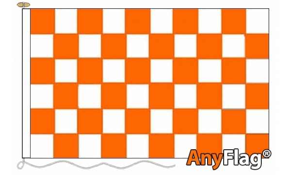 Tangerine and White Check Custom Printed AnyFlag®